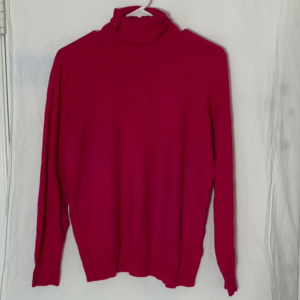 Pink turtleneck sweater
